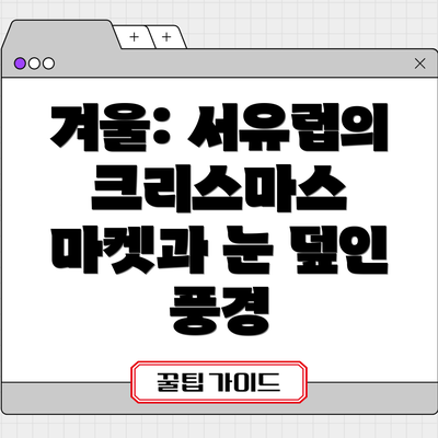 겨울: 서유럽의 크리스마스 마켓과 눈 덮인 풍경