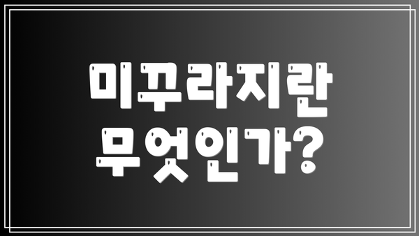 미꾸라지란 무엇인가?
