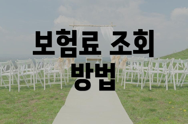보험료 조회 방법