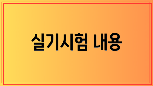 실기시험 내용