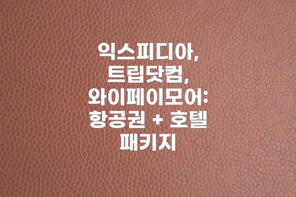 익스피디아, 트립닷컴, 와이페이모어: 항공권 + 호텔 패키지