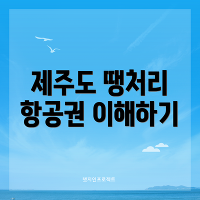 제주도 땡처리 항공권 이해하기