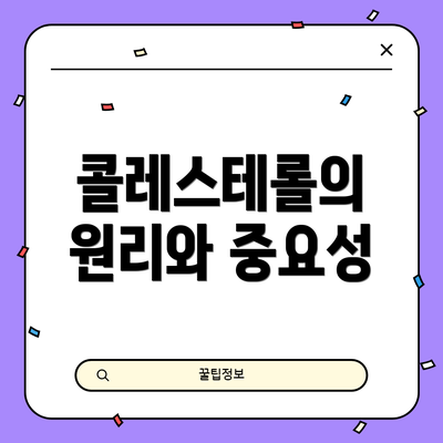 콜레스테롤의 원리와 중요성