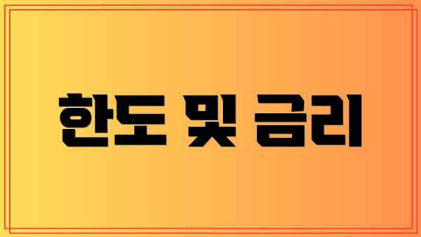 한도 및 금리