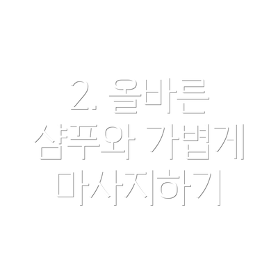 2. 올바른 샴푸와 가볍게 마사지하기