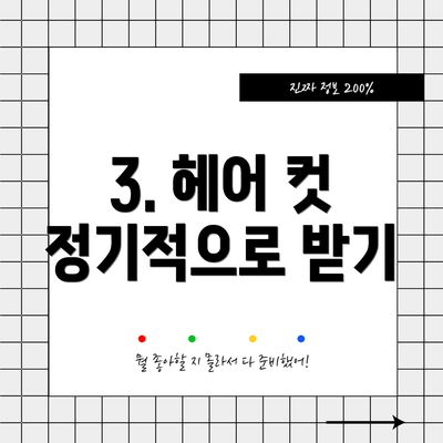 3. 헤어 컷 정기적으로 받기