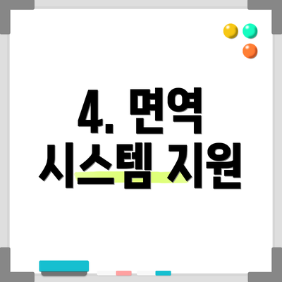 4. 면역 시스템 지원