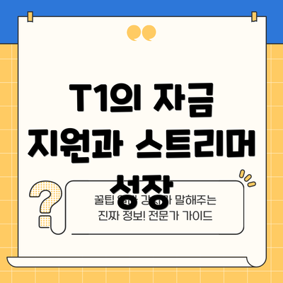 T1의 자금 지원과 스트리머 성장