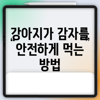 강아지가 감자를 안전하게 먹는 방법
