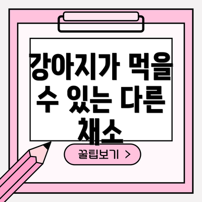 강아지가 먹을 수 있는 다른 채소