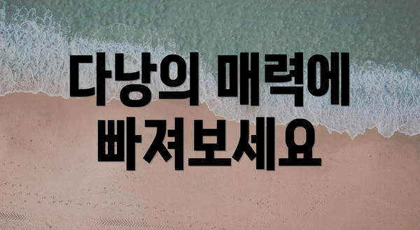 다낭의 매력에 빠져보세요