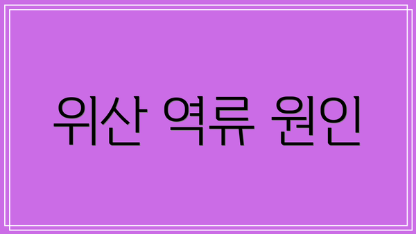 위산 역류 원인