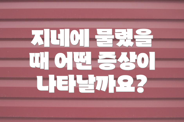 지네에 물렸을 때 어떤 증상이 나타날까요?