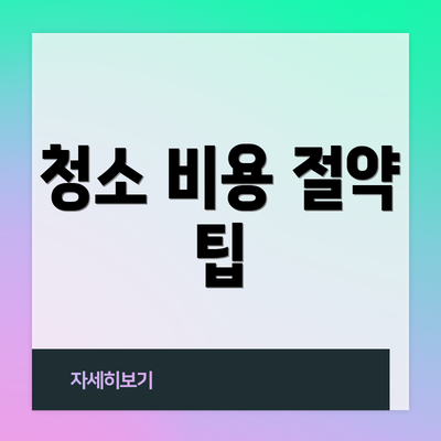 청소 비용 절약 팁