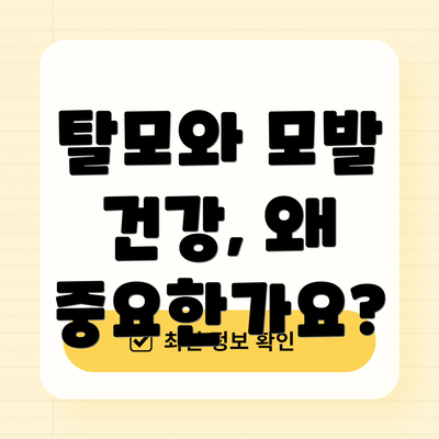 탈모와 모발 건강, 왜 중요한가요?