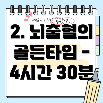2. 뇌출혈의 골든타임 - 4시간 30분