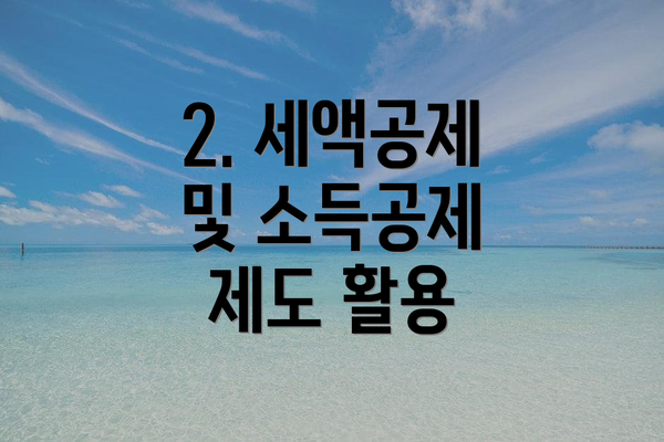 2. 세액공제 및 소득공제 제도 활용