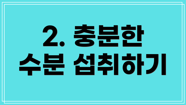 2. 충분한 수분 섭취하기