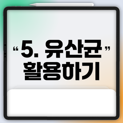 5. 유산균 활용하기