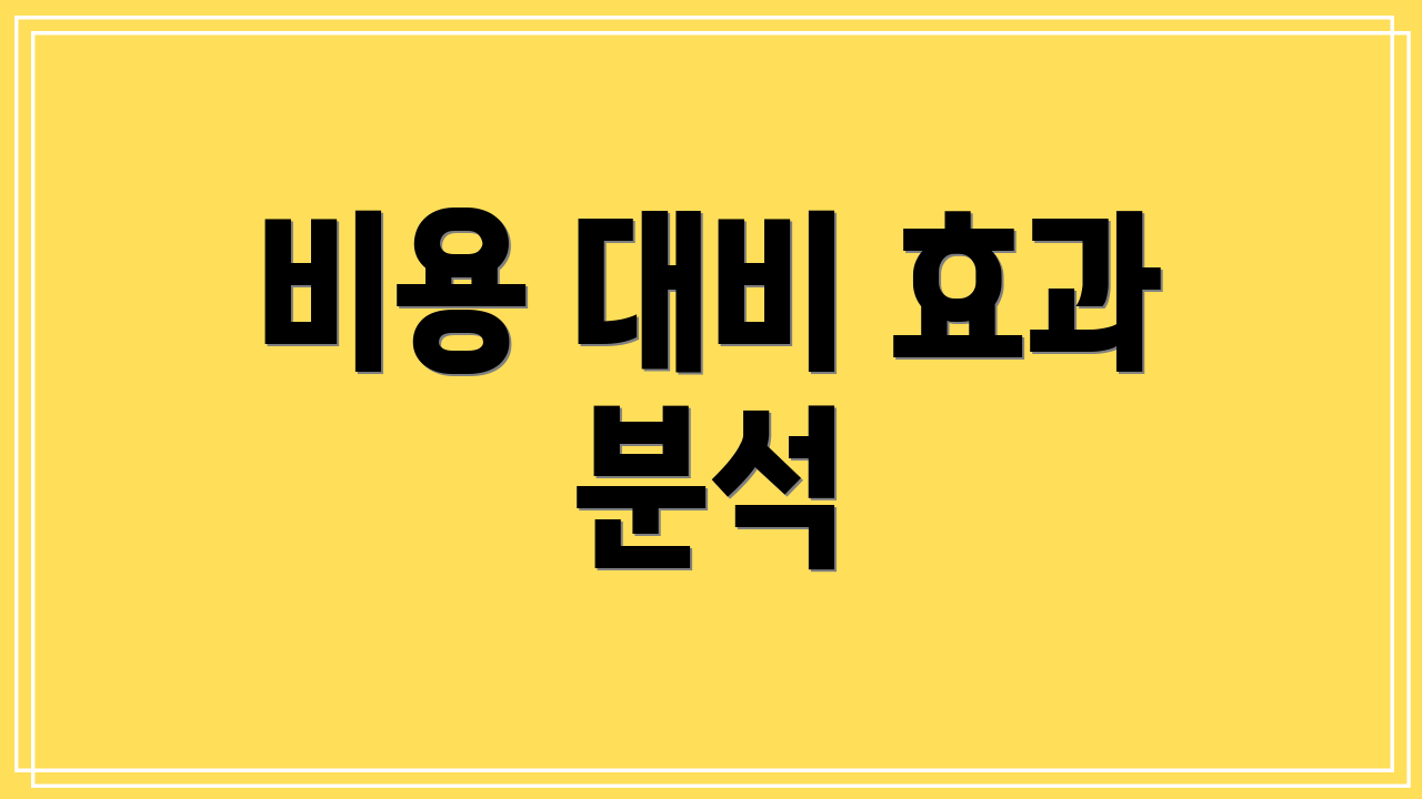 비용 대비 효과 분석