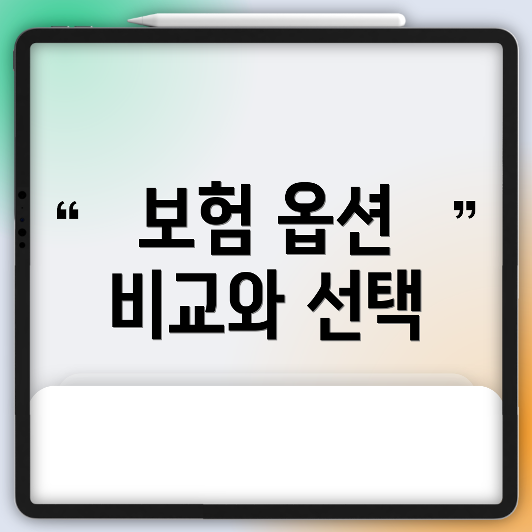 보험 옵션 비교와 선택