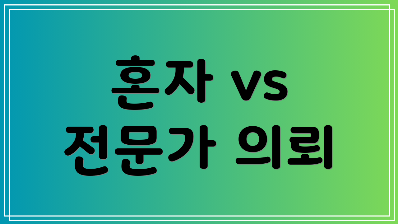 혼자 vs 전문가 의뢰
