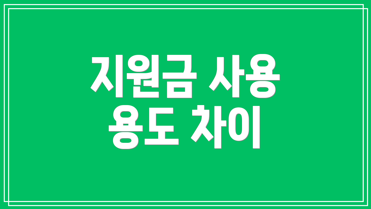 지원금 사용 용도 차이