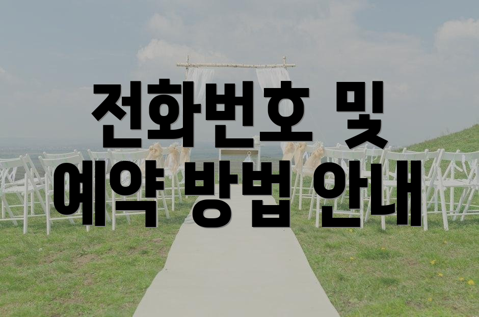 전화번호 및 예약 방법 안내
