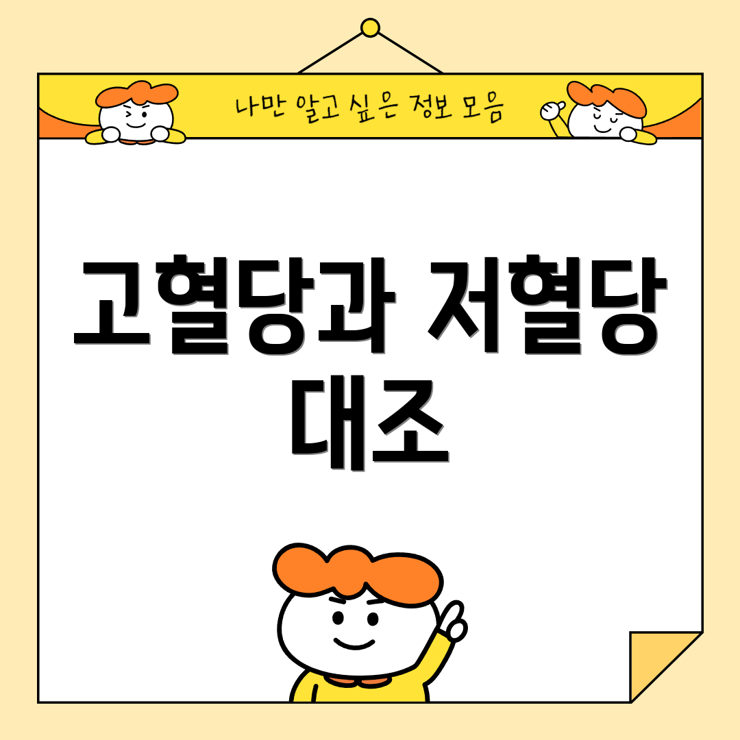 고혈당과 저혈당 대조