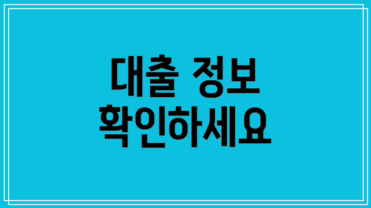 대출 정보 확인하세요