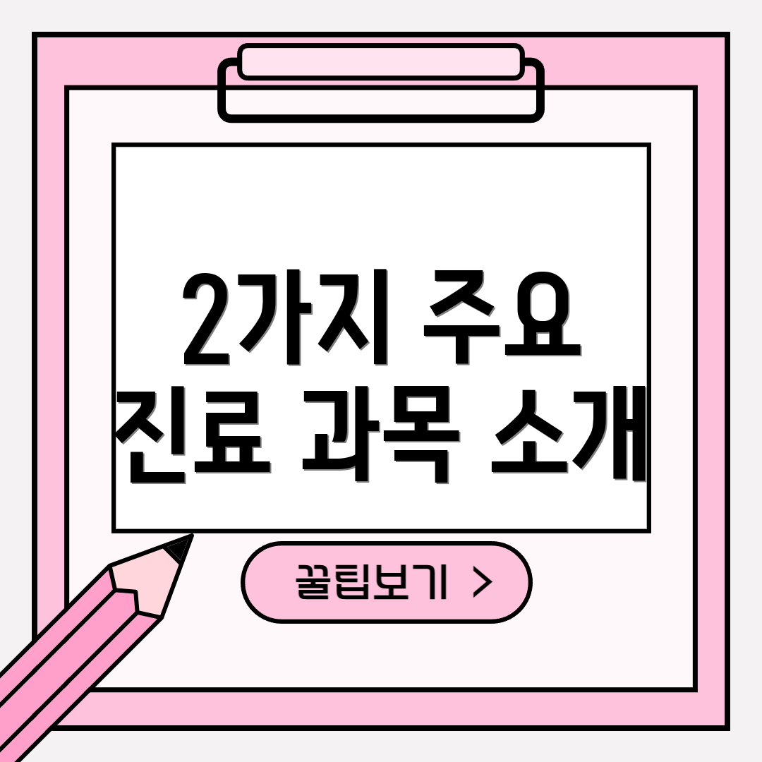 2가지 주요 진료 과목 소개