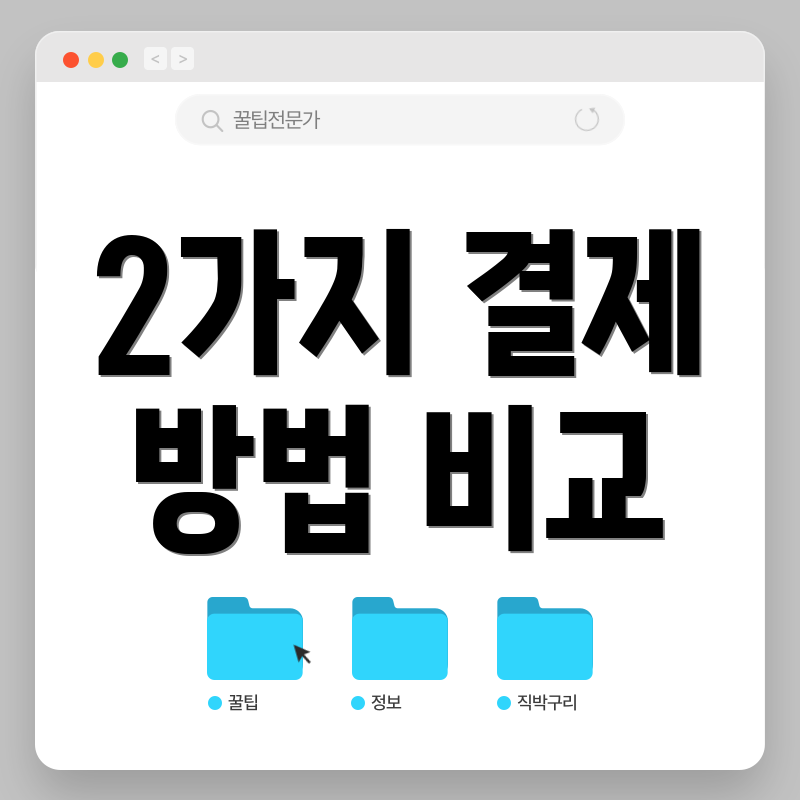 2가지 결제 방법 비교