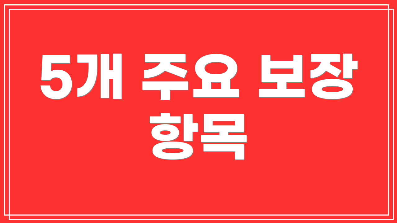 5개 주요 보장 항목