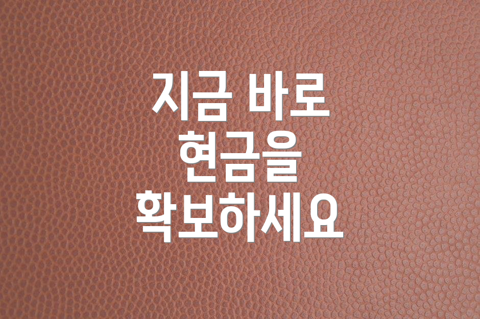 지금 바로 현금을 확보하세요