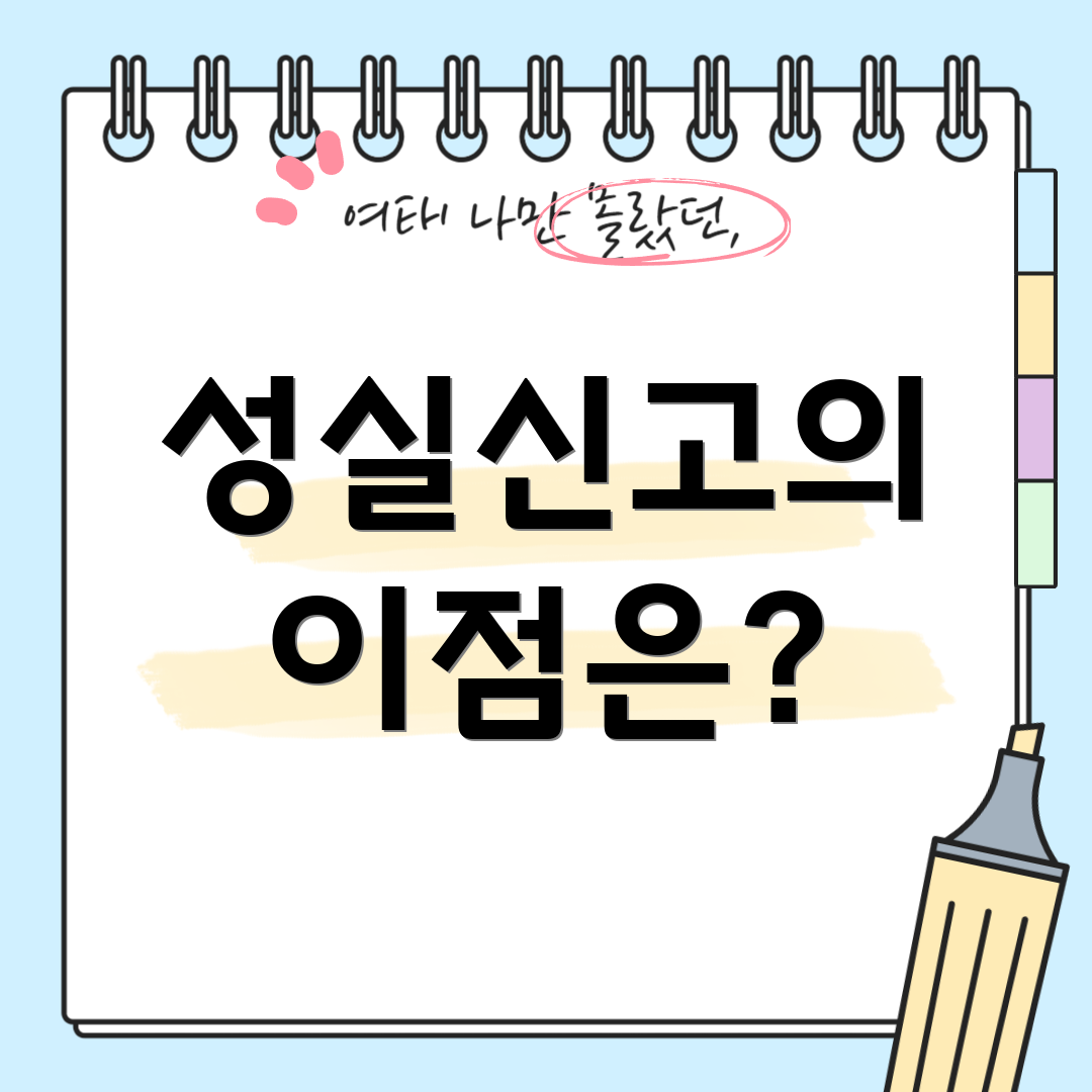 성실신고의 이점은?