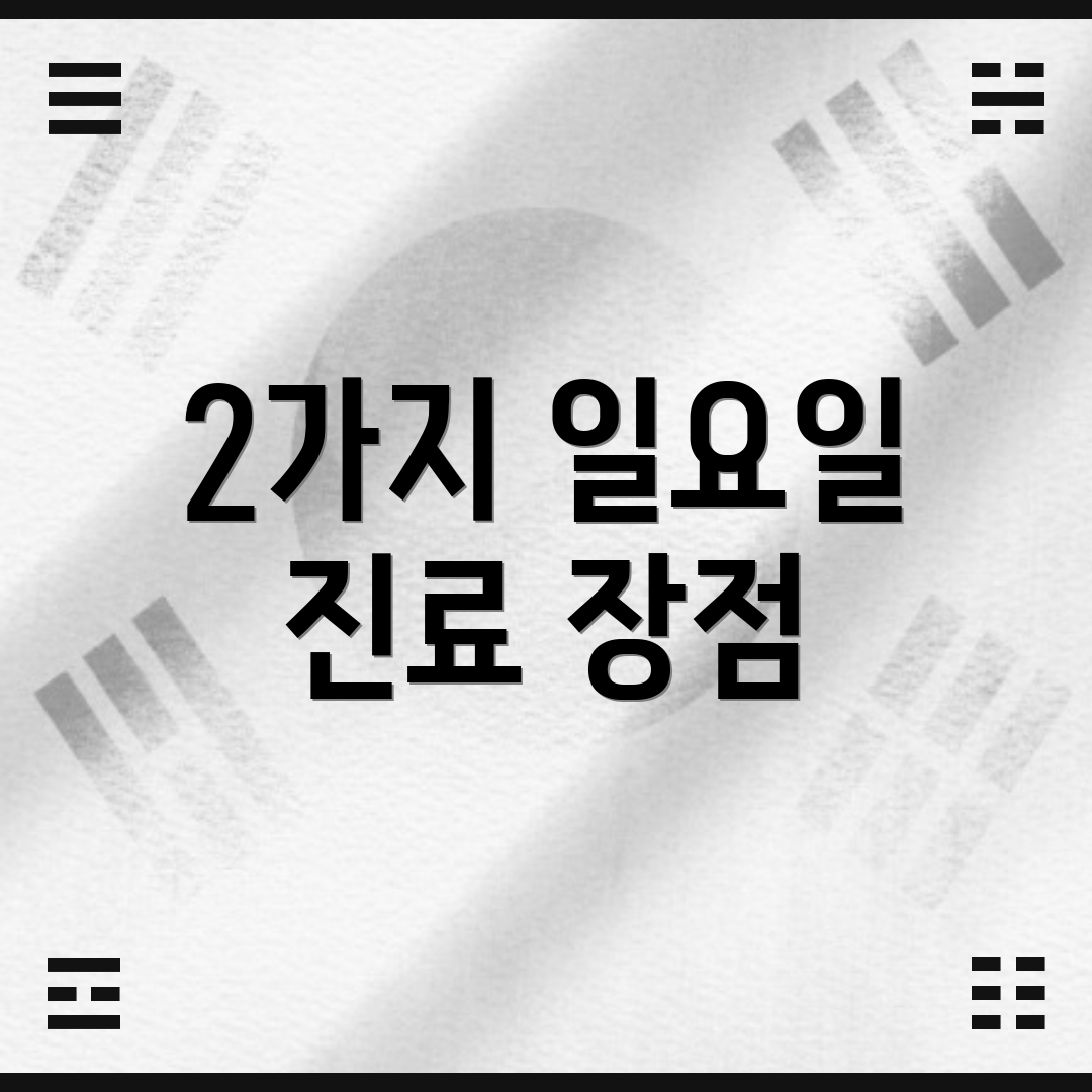 2가지 일요일 진료 장점