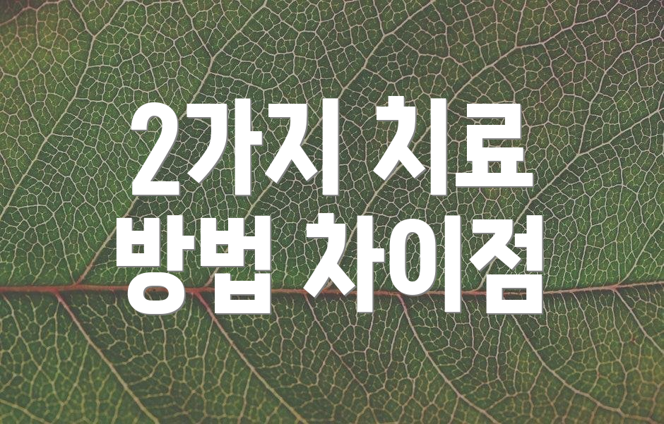 2가지 치료 방법 차이점
