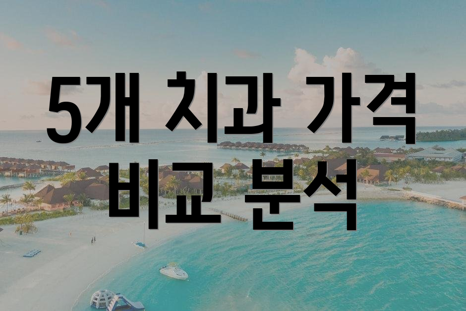 5개 치과 가격 비교 분석