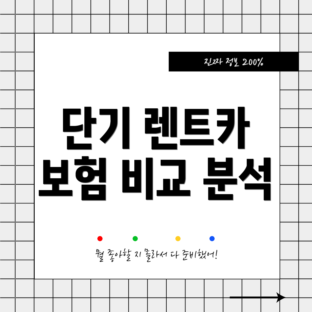 단기 렌트카 보험 비교 분석