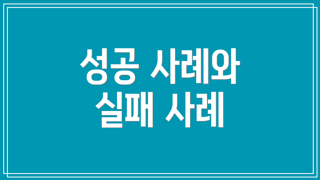 성공 사례와 실패 사례
