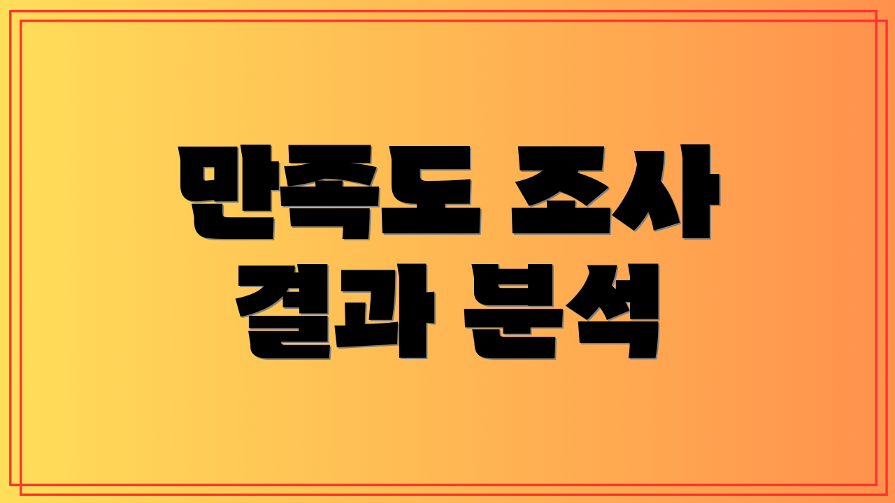 만족도 조사 결과 분석