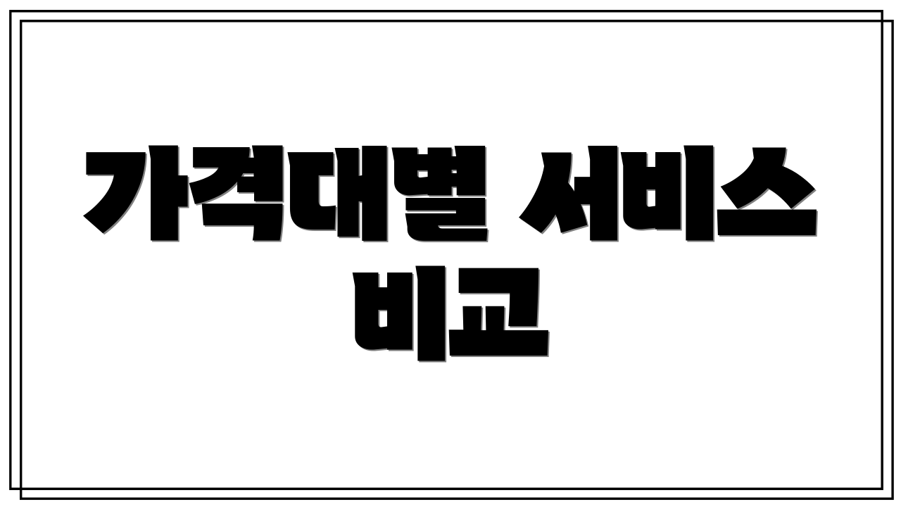 가격대별 서비스 비교