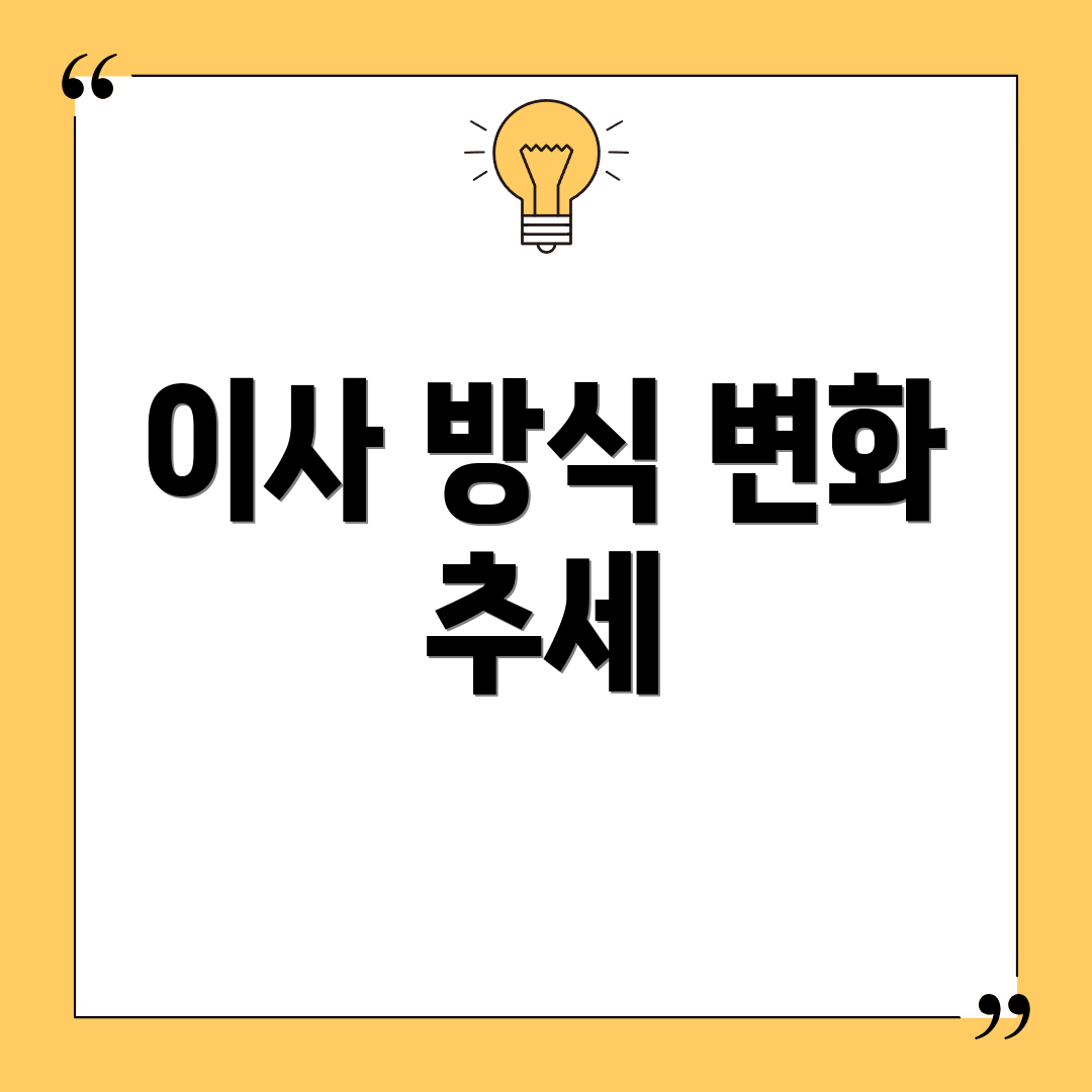 이사 방식 변화 추세