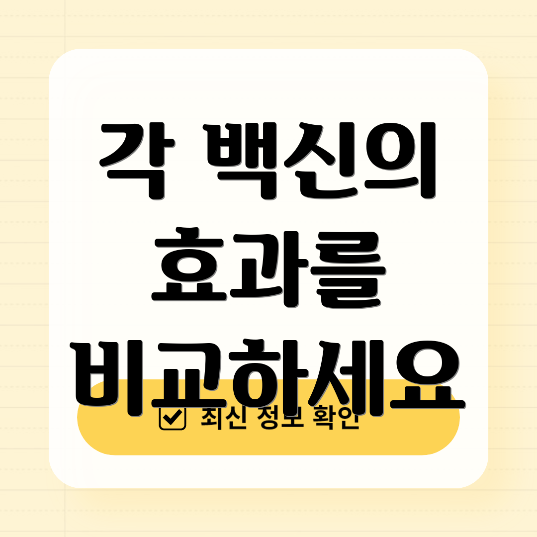 각 백신의 효과를 비교하세요