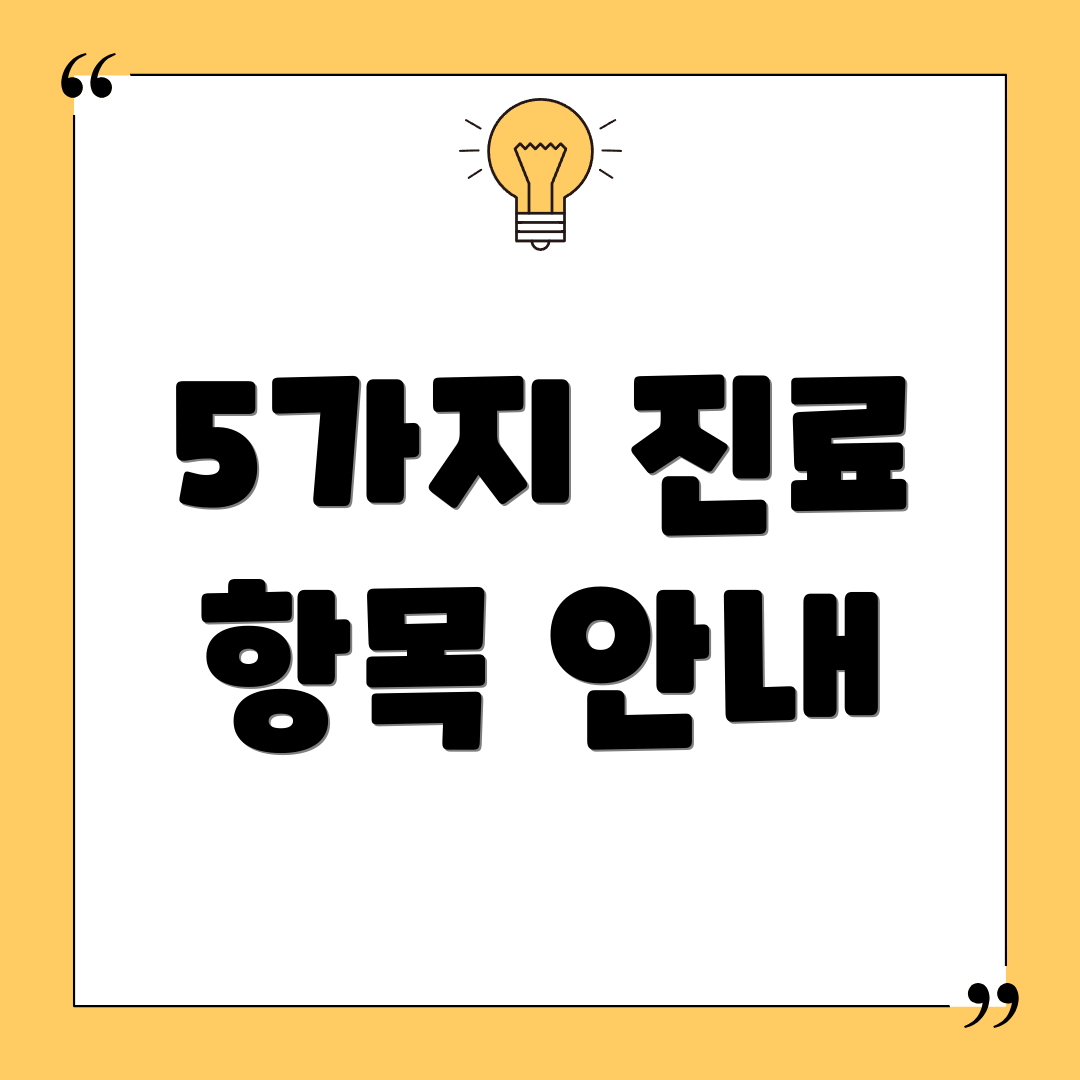 5가지 진료 항목 안내