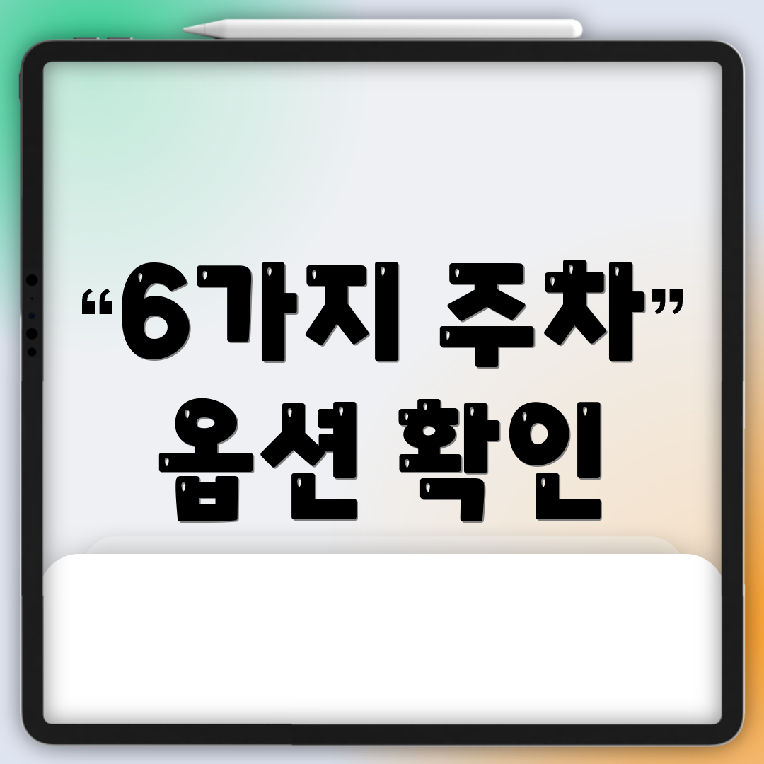 6가지 주차 옵션 확인