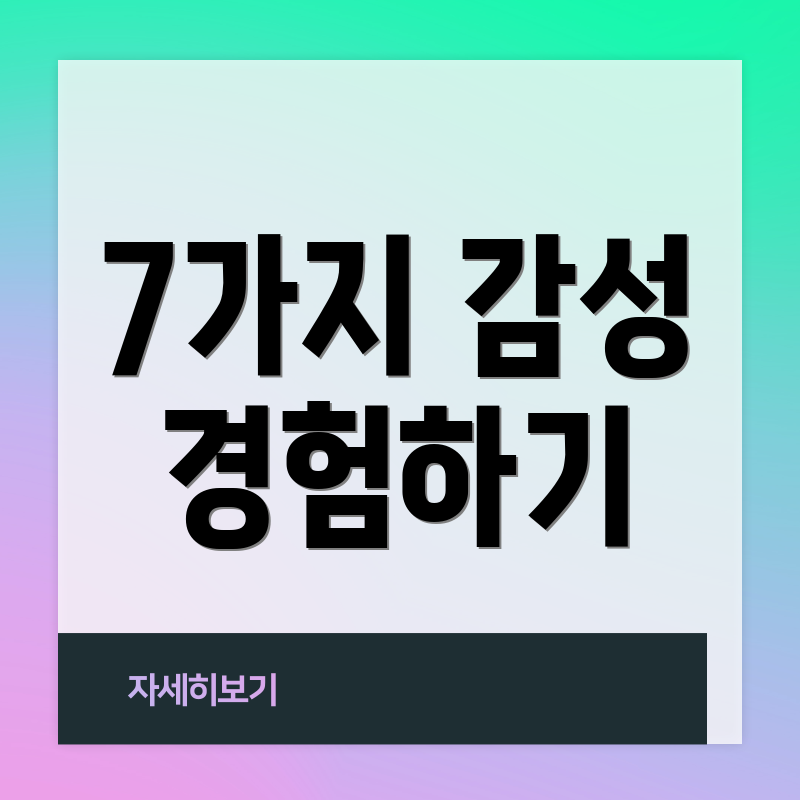 7가지 감성 경험하기