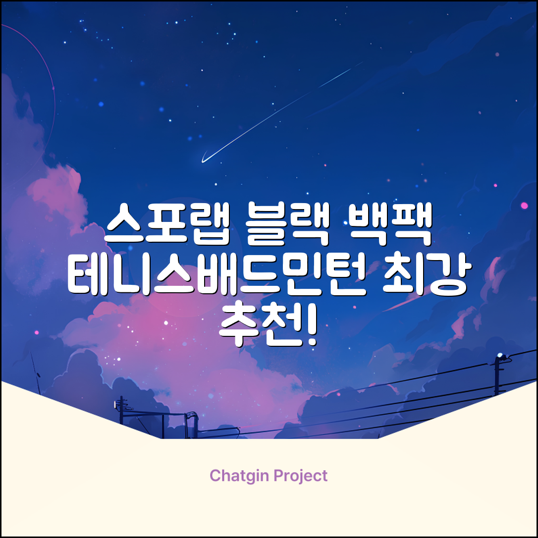 스포랩 테니스 가방 배드민턴 백팩, 블랙, 1개 추천 리뷰