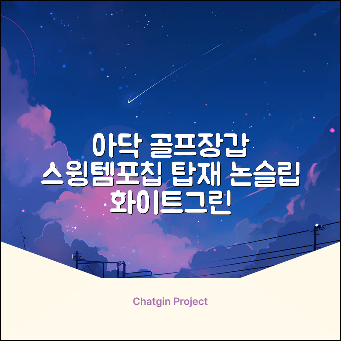 아닥 남성용 스윙템포칩 논슬립 골프장갑 왼손용, 화이트 + 그린, 1개 추천 리뷰