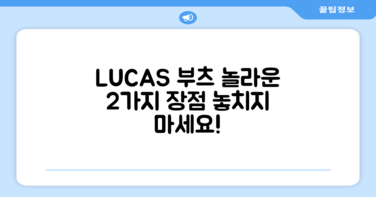 LUCAS 부츠 2가지 장점